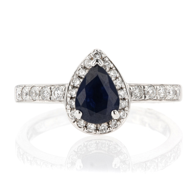 18ct White Gold Sapphire and Diamond Ring - Image 2