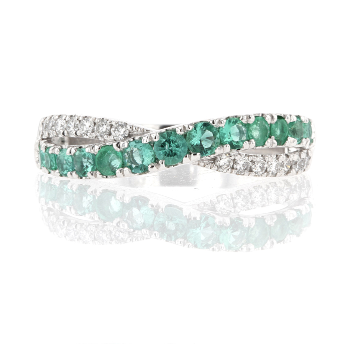 Platinum Emerald and Diamond Ring - Image 2
