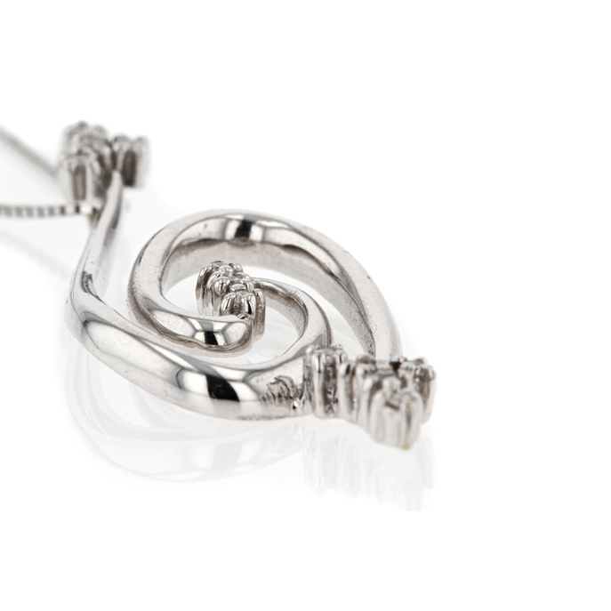 18ct White Gold Diamond Pendant - Image 2
