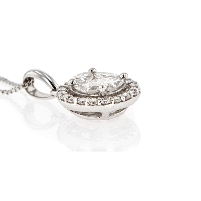 18ct White Gold Diamond Pendant - Image 2