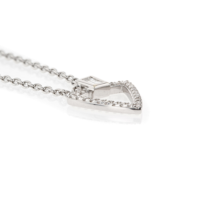 9ct White Gold Diamond Pendant - Image 2