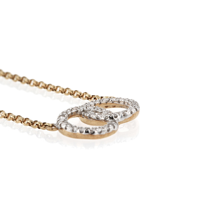 9ct Yellow Gold Diamond Pendant - Image 2