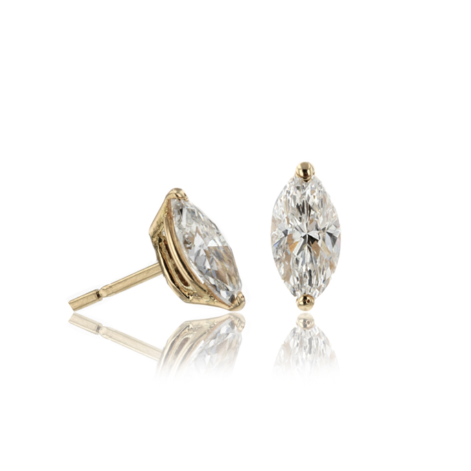 18ct Yellow Gold Diamond Earrings - Image 2