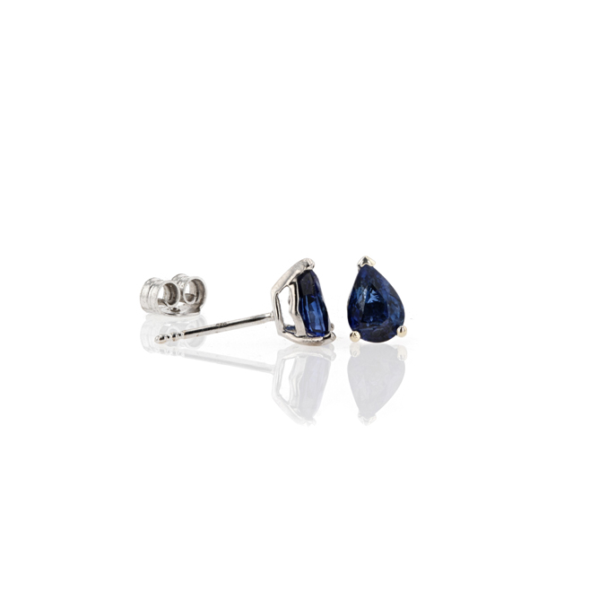 18ct White Gold Sapphire Earrings - Image 2