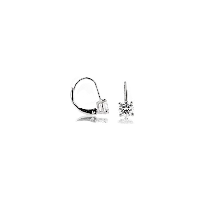 18ct White Gold Diamond Earrings - Image 2