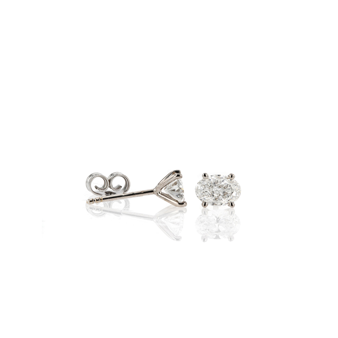 18ct White Gold Lab Grown Diamond Earrings - Image 2