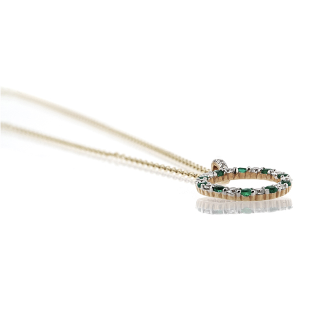 9ct Yellow Gold Emerald Pendant - Image 2