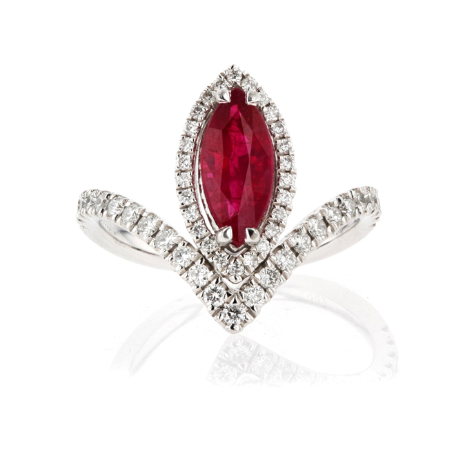 Platinum Ruby and Diamond Ring - Image 2