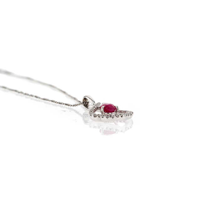 18ct White Gold Ruby Pendant - Image 2