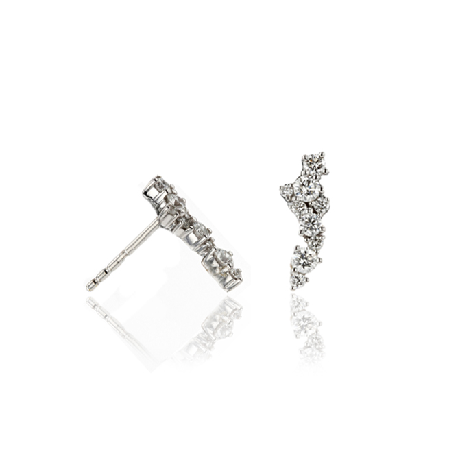18ct White Gold Diamond Earrings - Image 2