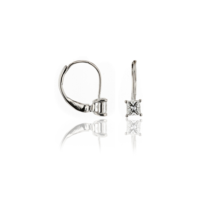 18ct White Gold Diamond Earrings - Image 2