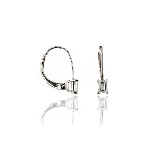 18ct White Gold Diamond Earrings - Image 2