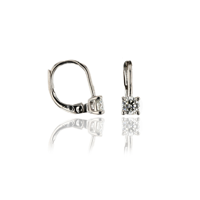 18ct White Gold Diamond Earrings - Image 2