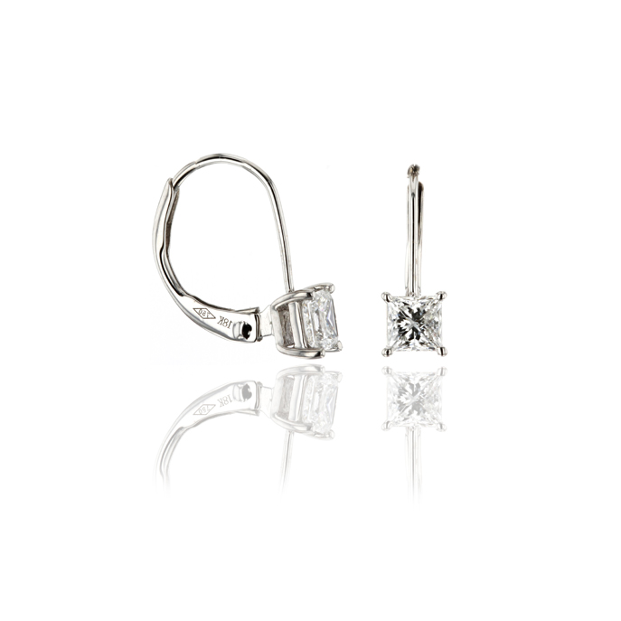 18ct White Gold Diamond Earrings - Image 2