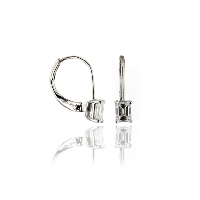 18ct White Gold Diamond Earrings - Image 2