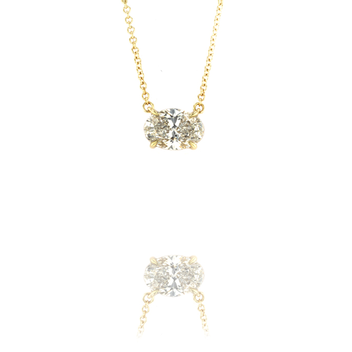 18ct yellow gold 1.53ct Lab Grown Diamond Pendant