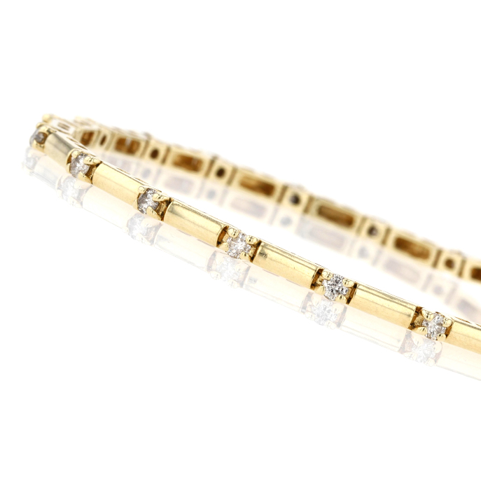 14ct Yellow Gold Diamond Bracelet - Image 3