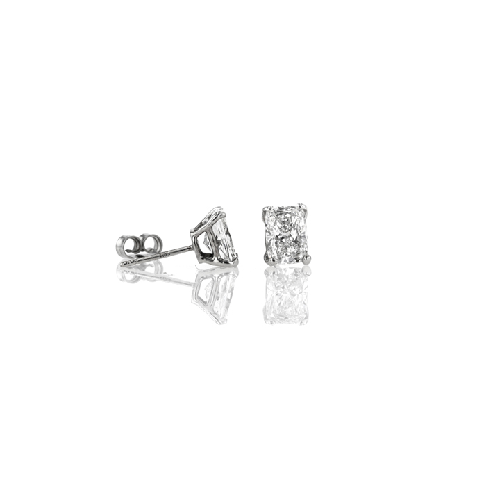 18ct White Gold 3.03ct Lab Grown Diamond Earrings - Image 2