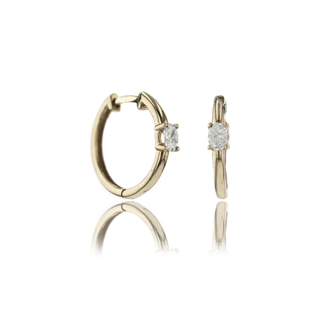 9ct Yellow Gold 0.20ct Lab Grown Diamond Hoop Earrings. - Image 2