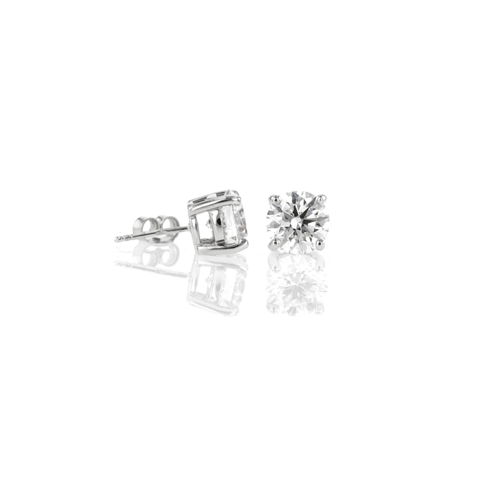 18ct White gold 5.05ct Round Brilliant Diamond Lab Grown stud earrings. - Image 2