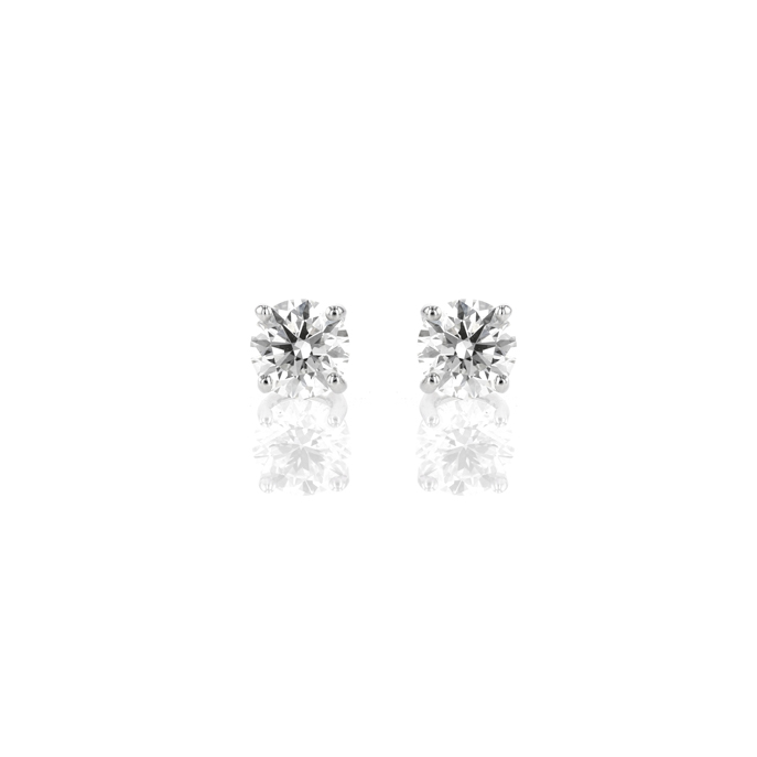 18ct White gold 5.05ct Round Brilliant Diamond Lab Grown stud earrings.