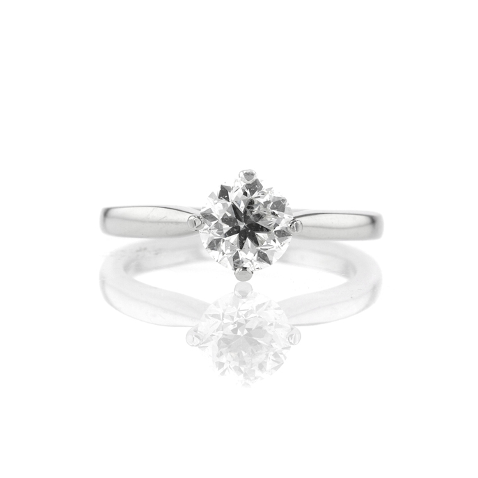 Platinum 1.20ct Round Brilliant diamond ring. - Image 2