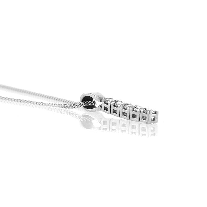 9ct White gold 0.20ct lab grown diamond pendant - Image 2