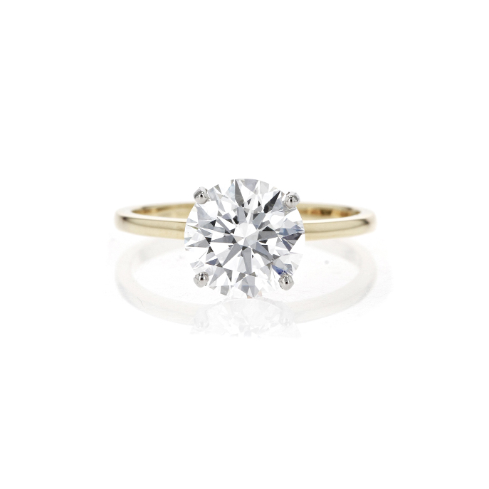 18ct Yellow Gold 2.54ct Lab Grown Round Brilliant Diamond Ring. - Image 2