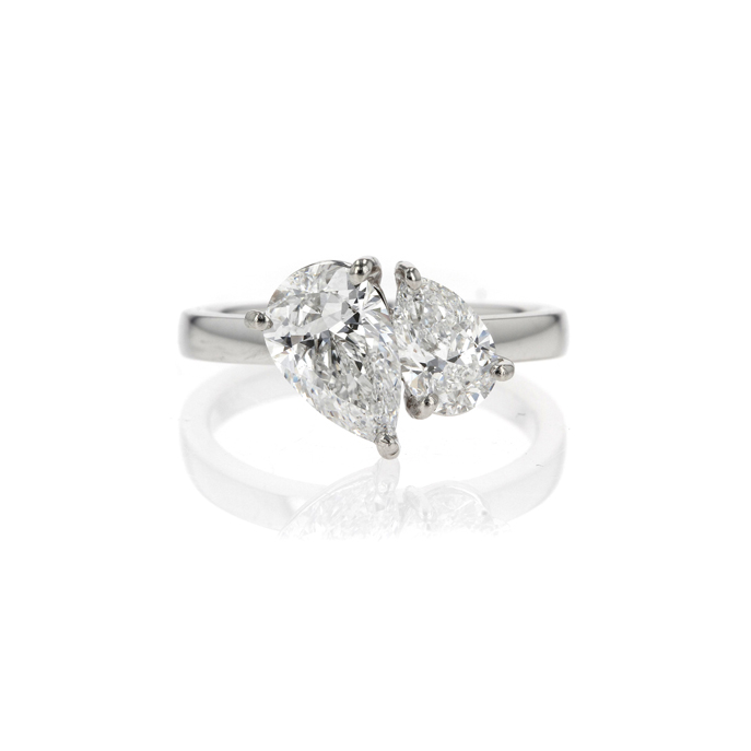 Platinum 1.88ct Moi et Toi Lab Grown Diamond Ring. - Image 2