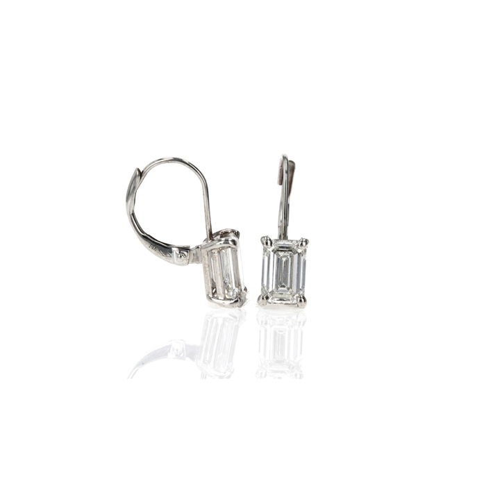 14ct White Gold 2.14ct Lab Grown Diamond Continental Style Earrings - Image 2
