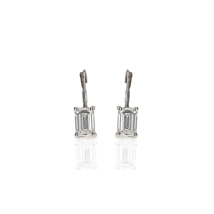 14ct White Gold 2.14ct Lab Grown Diamond Continental Style Earrings