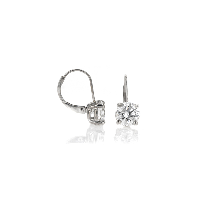 14ct White Gold 2.00ct Lab Grown Diamond Continental Style Earrings - Image 2
