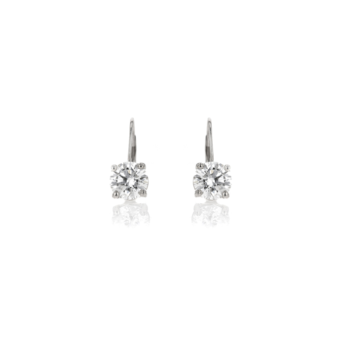 14ct White Gold 2.00ct Lab Grown Diamond Continental Style Earrings