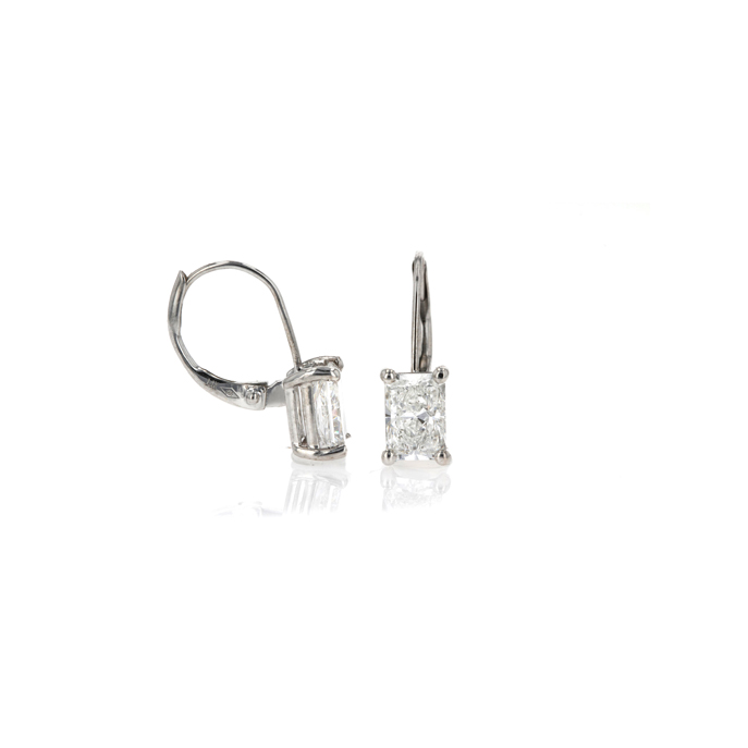 14ct White Gold 1.53ct Lab Grown Diamond Continental Style Earrings - Image 2