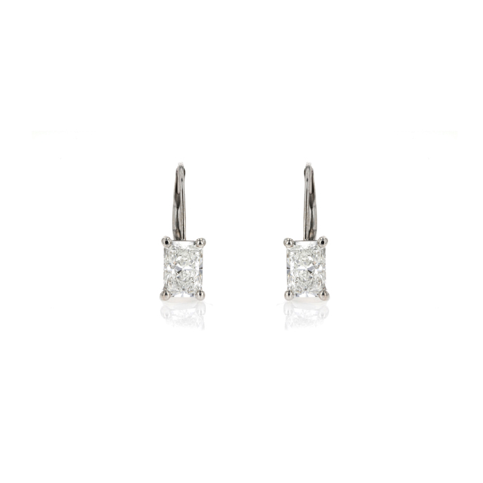 14ct White Gold 1.53ct Lab Grown Diamond Continental Style Earrings