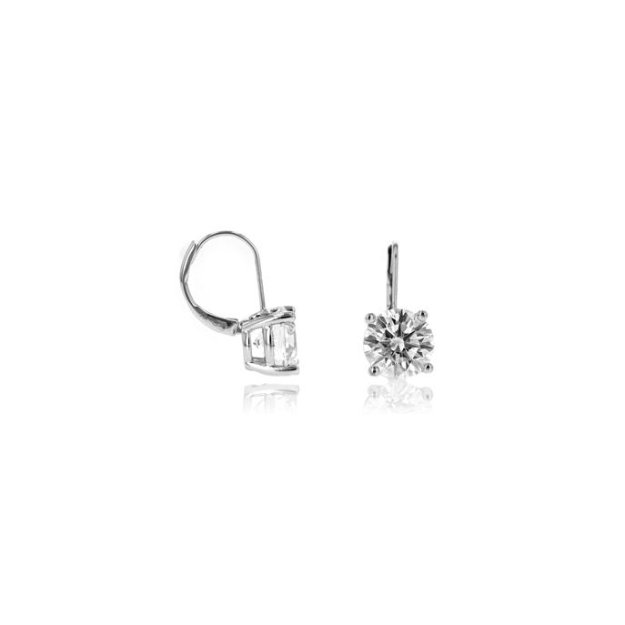 14ct White Gold 4.06ct Lab Diamond Earrings. - Image 2