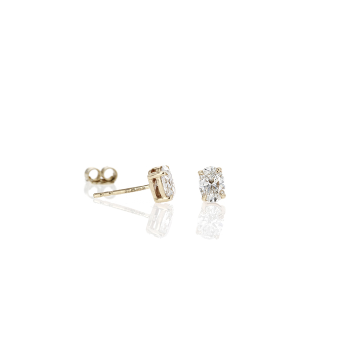 9ct Yellow Gold 1.00ct Lab Diamond Earrings. - Image 2