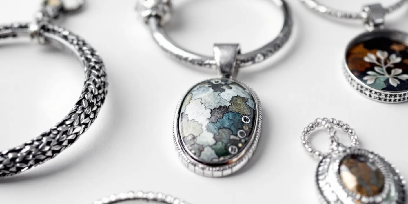White vinegar soaks of 15–30 minutes can lift tarnish on solid silver pendants.